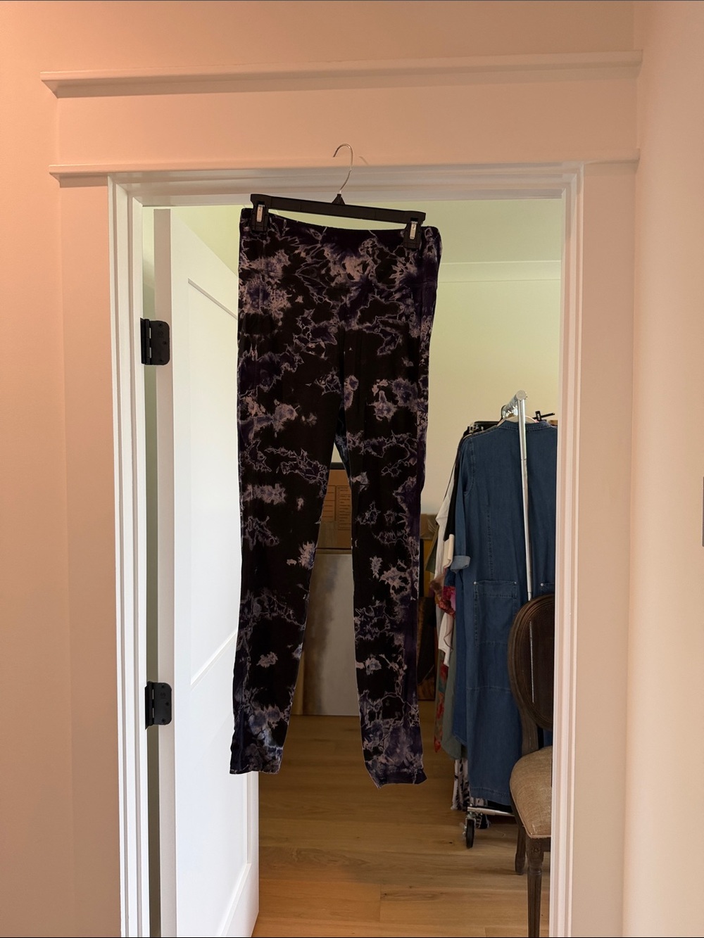 River + Sky Tie-Dye cotton Leggings - Black and Purple